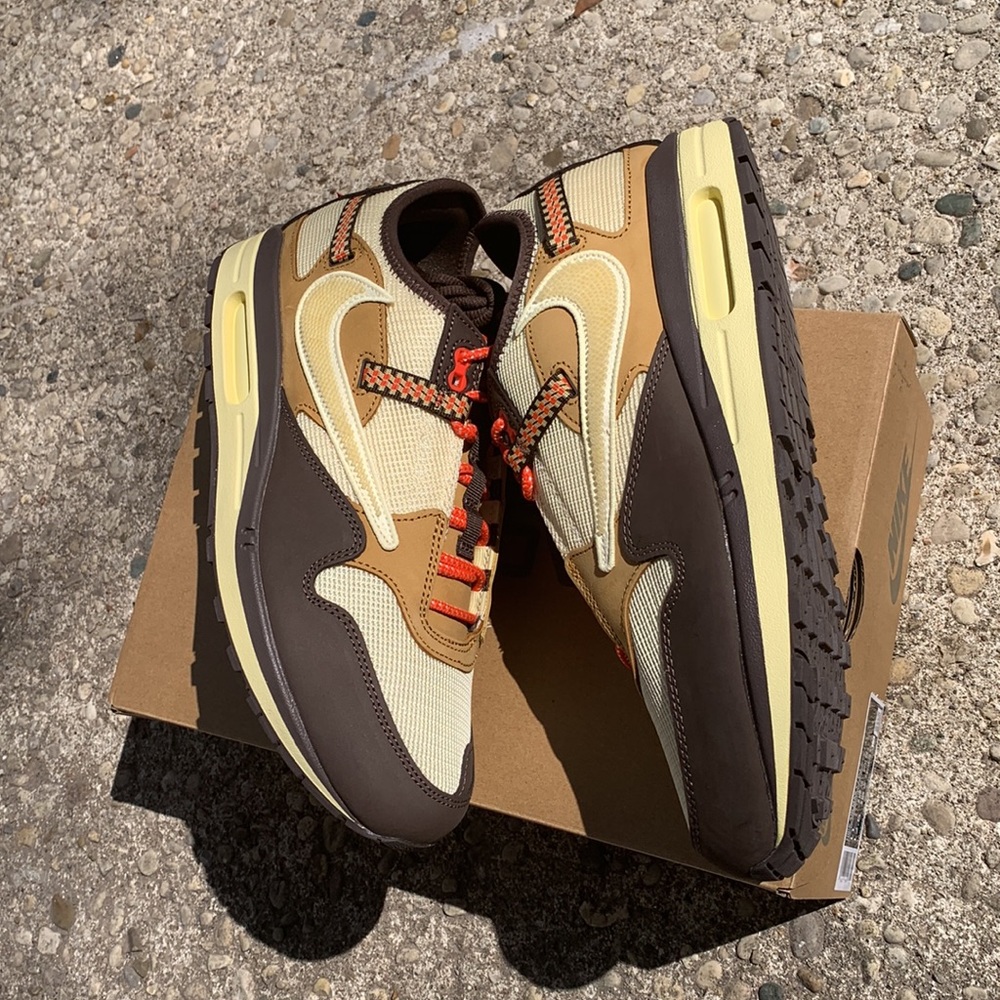 NEW Travis Scott x Nike AirMax 1 Baroque Brown Size 11 Men - Picture 10 of 15